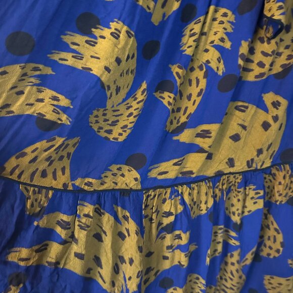 Farm Rio Spotted Banana Mock Neck Belted Maxi Dress - Picture 6 of 7